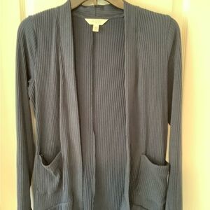 LC Lauren Conrad Navy Ribbed Cardigan